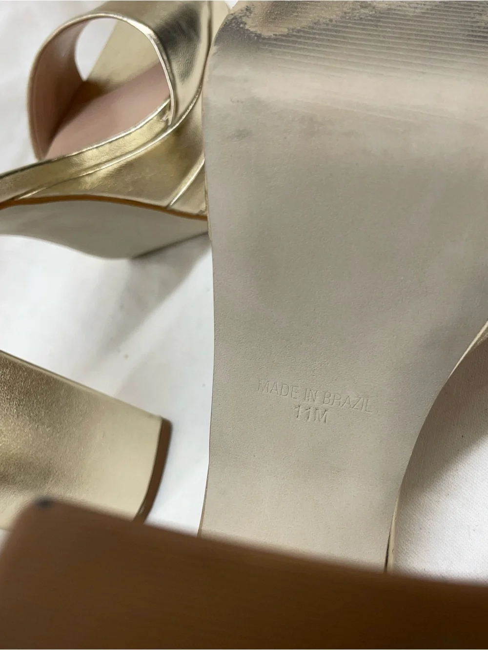 Steve Madden Metallic Gold Platform Block Sandals ladies Sz 11
